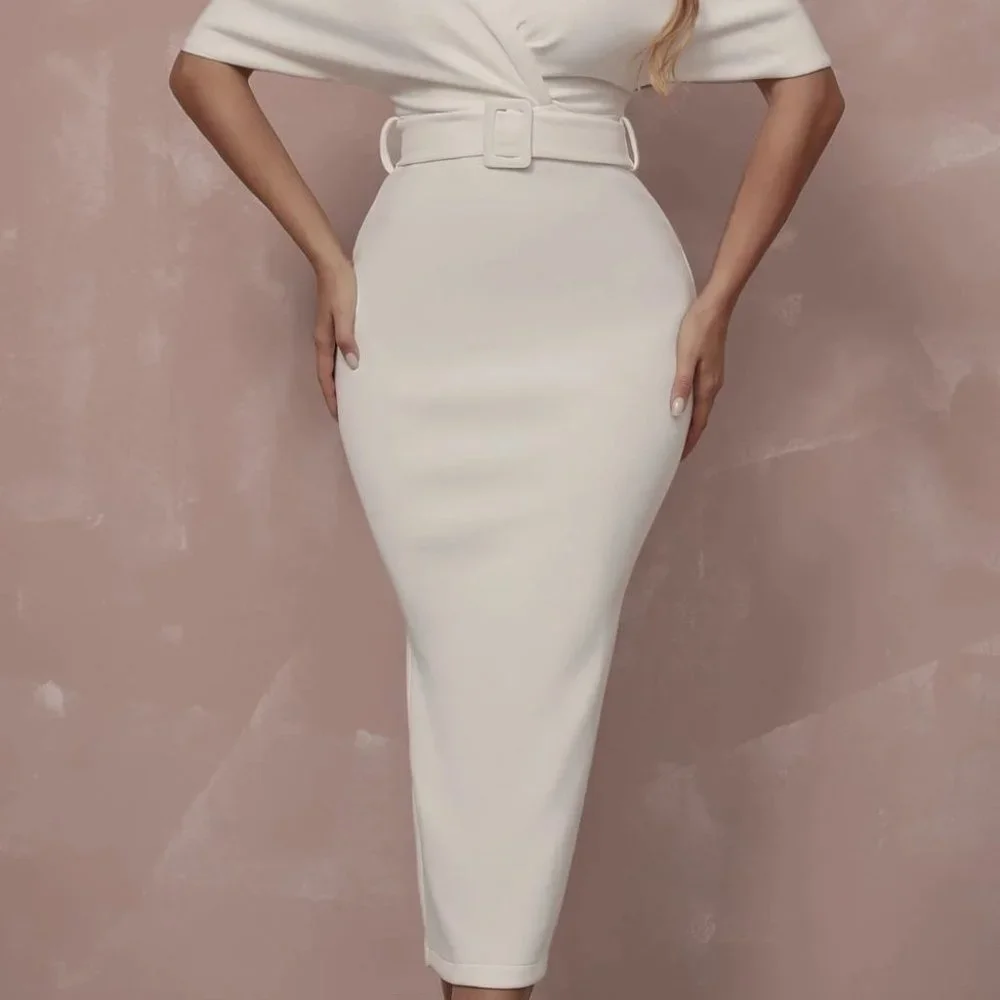 White Chic Womens bodycon Dress - Picture 3 of 5